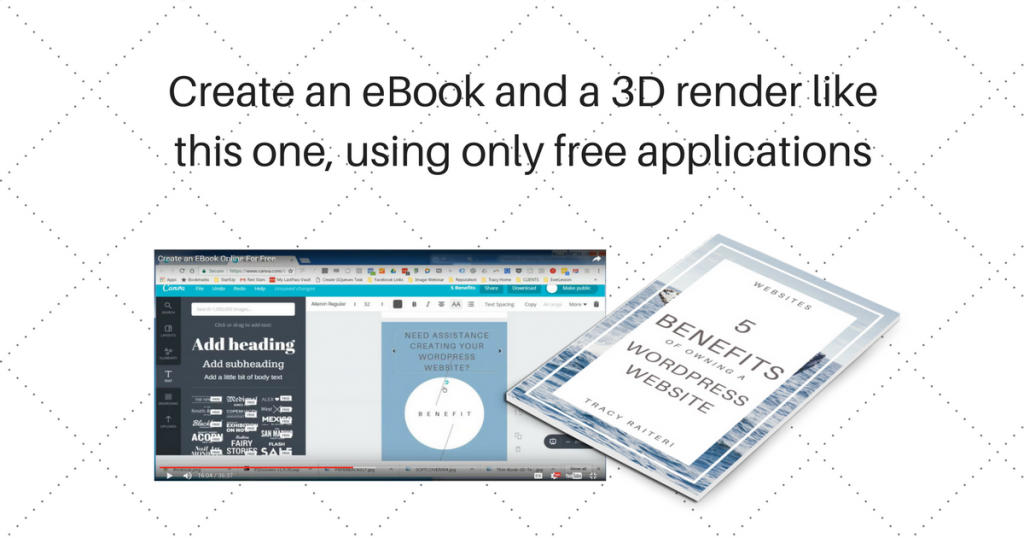 Create an eBook and a 3d Render like this one, using only free applications